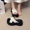 Thick-soled Heightening Heel Beach Cool Slippers Women's Summer Wear 2025 New with Skirt Bohemian One-word Sandals