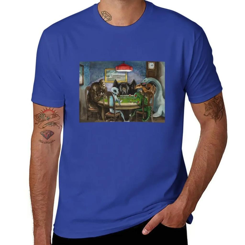 Cryptids playing poker TShirt quick drying anime t shirts men