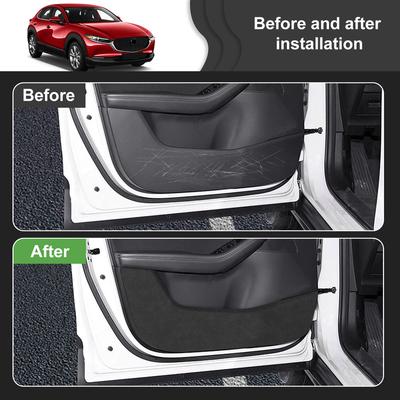 Premium Suede For Mazda CX-30 CX30 2024 2025 Door Anti-kick Pad Car Leather Carbon Mat Interior Accessories