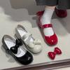 Fairy style sexy bow Mary Jane shoes women's 2025 new niche design sense white thick heel high heels