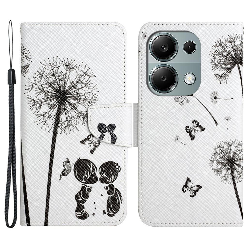 Für Xiaomi Redmi Note 13 Pro 4G/Poco M6 Pro 4G Lederhülle Musterdruck Brieftasche Handyhülle