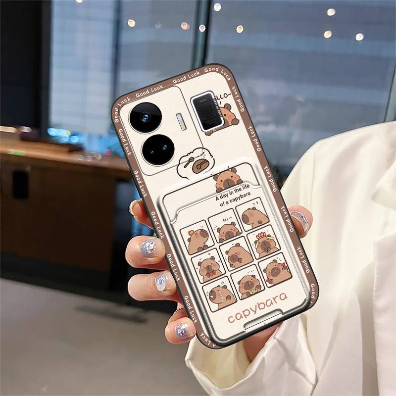 Waterproof Card Bag Phone Case For OPPO Realme GT NEO5/240W/Realme GT3 Fashion Design Dirt-resistant Cover Cartoon Cute