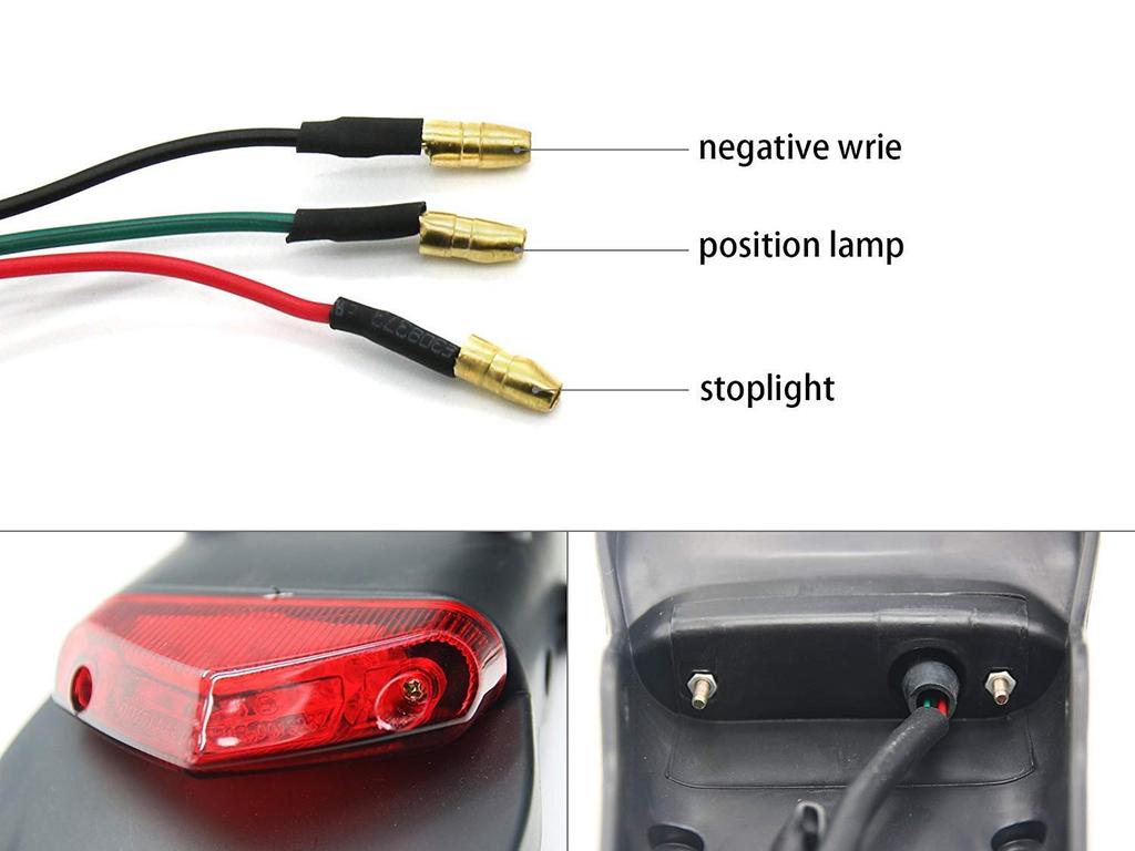 Karun Motorcycle LED Enduro Tail Lamp with Red Lens License Plate Light Universal
