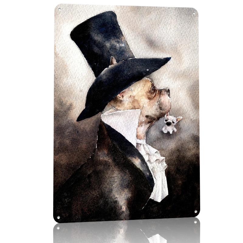 Winford the French Bulldog Personalized D Textured Metal Poster Wall Art Tinplate Sign for Home and Decoration Gaming Wand Deko