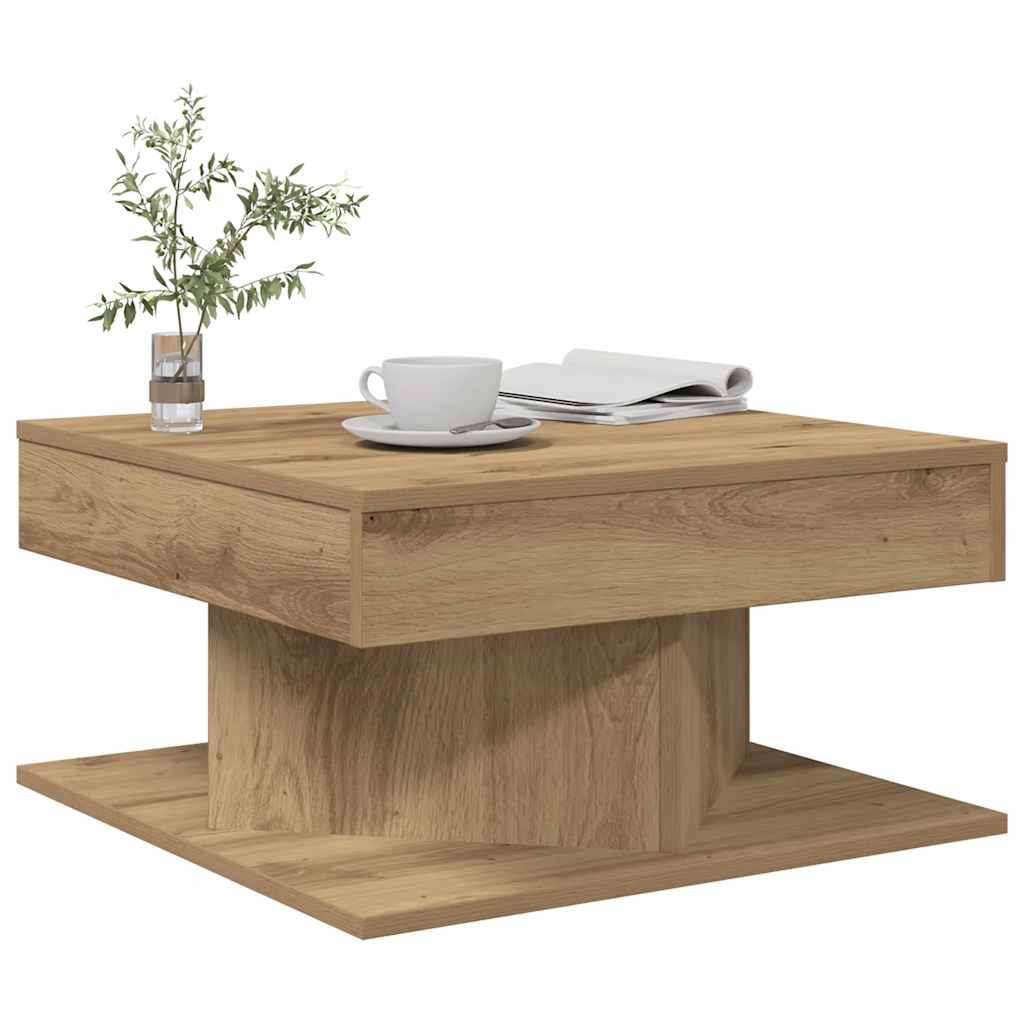 Vidaxl Stolik Kawowy, Dąb Artisan 55X55X30 Cm, Materiał Drewnopochodny