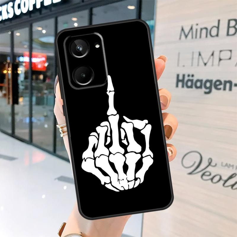 

Чехол-скелет со средним пальцем для Realme GT7 Pro GT6 11 12 13 14 15 Pro Plus C55 C53 C35 C33 C61 C65 C67 C53 C71 C75 Realme 11 Pro