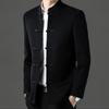 New High-end Men's Tops for Spring and Autumn, Business Casual Men's Clothing, Middle-aged Dad's Coat Stand-up Collar Tang Suit Men