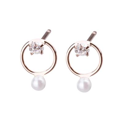 LOKUMI Hergestellt in Petite Small Nickel Ohrringe, Hypoallergen, Japan, Perle, Bijou, Kreis, Damen, Schlicht, Klein, Klein, Stecker, Beliebt, Büro, Geschenk,