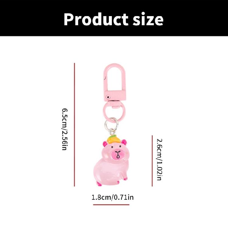 5Pcs/set Glow In The Dark Capybara Keychain for Key Organization and Bag Decoration Hanging Ornament Keyring Decors