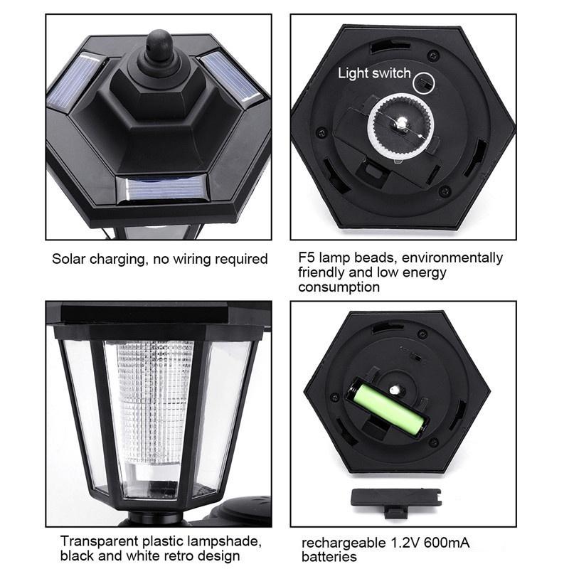 Lămpi Solare de Perete Wireless cu Cap Simplu/Dublu, de Exterior, Impermeabile, Lămpi de Noapte de Perete, Felinar Retro pentru Grădină, Terasă, Curte, Nou