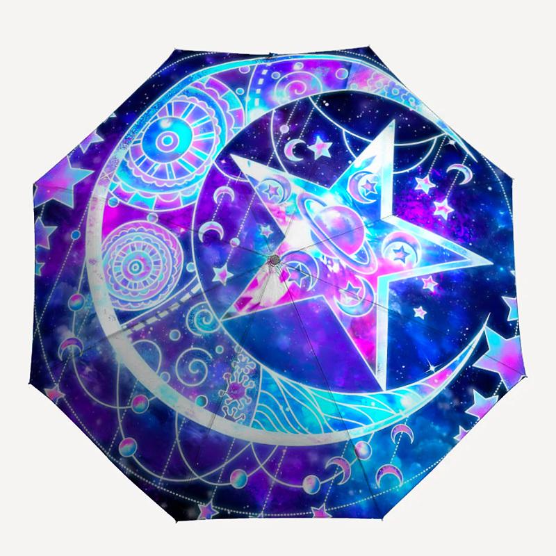 

1pc Cosmic Mandala Automatic Open/Close Umbrella with Folding feature Compact Travel Umbrella, Lightweight design, for Commuting, Business146