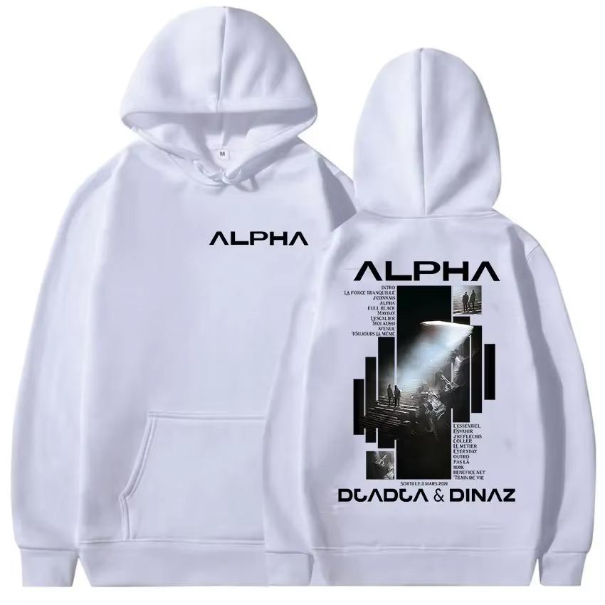 Rapero Alpha Djadja & Dinaz Tour 2025 New Album Hoodie Men's Aesthetics Retro Fashion High-quality Casual Hoodie