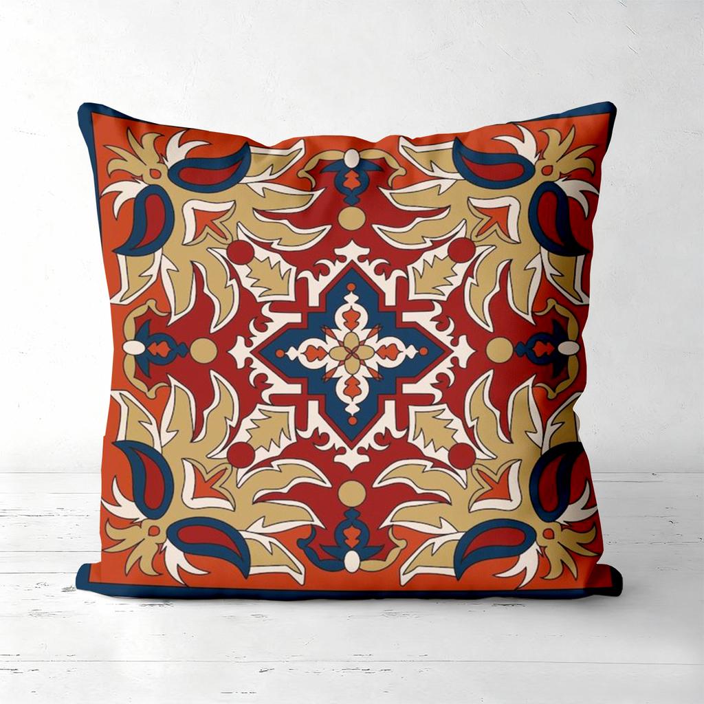 Oriental Patterned Throw Pillows For Home Decor Polyester Pillowcase, Sofa Decorative Cushion Cov Headboard Pillow