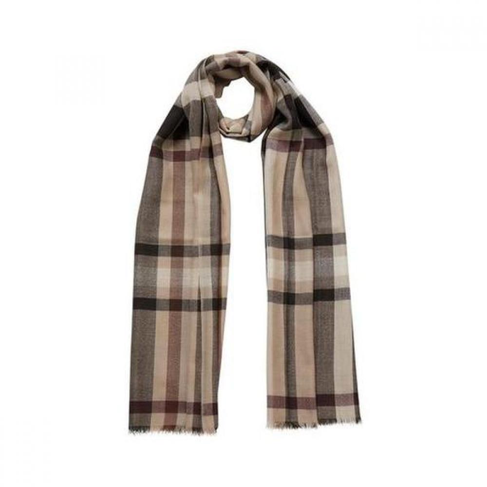 DakS Women S Brown Tartan Check Wool Light Muffler dcSc1f111w2