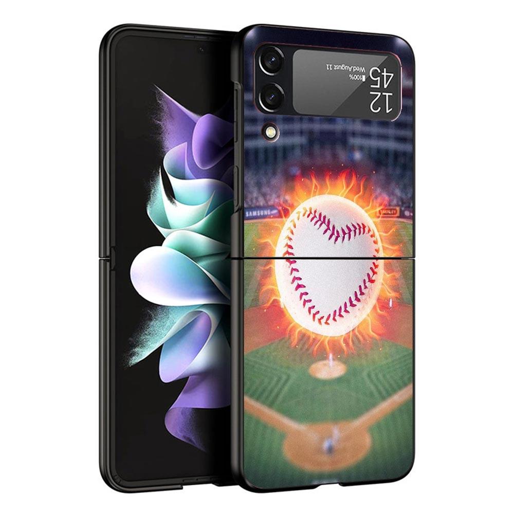 Baseball Sport Case For Samsung Galaxy Z Flip 7 6 5 4 3 Z Flip7 Flip6 Flip5 Flip4 5G Phone Cover Flip3 Folding Coque
