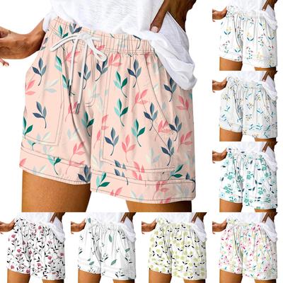 Women's Casual Summer Elastic Beach Shorts Print Casual Shorts