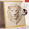 DIY Pearl Embroidery Diamond Painting Kit Majestic Lion Sparkling Beads Art Craft Handmade Decoration Gift for Home