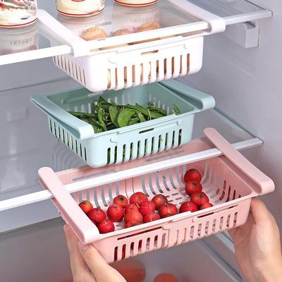 1 Stück Kühlschrank Aufbewahrungskorb Flexibel Ausziehbar Kühlschrank Organizer Schublade Aufbewahrungsregal Aufbewahrungsfrischdose Gefrierbox Aufbewahrung