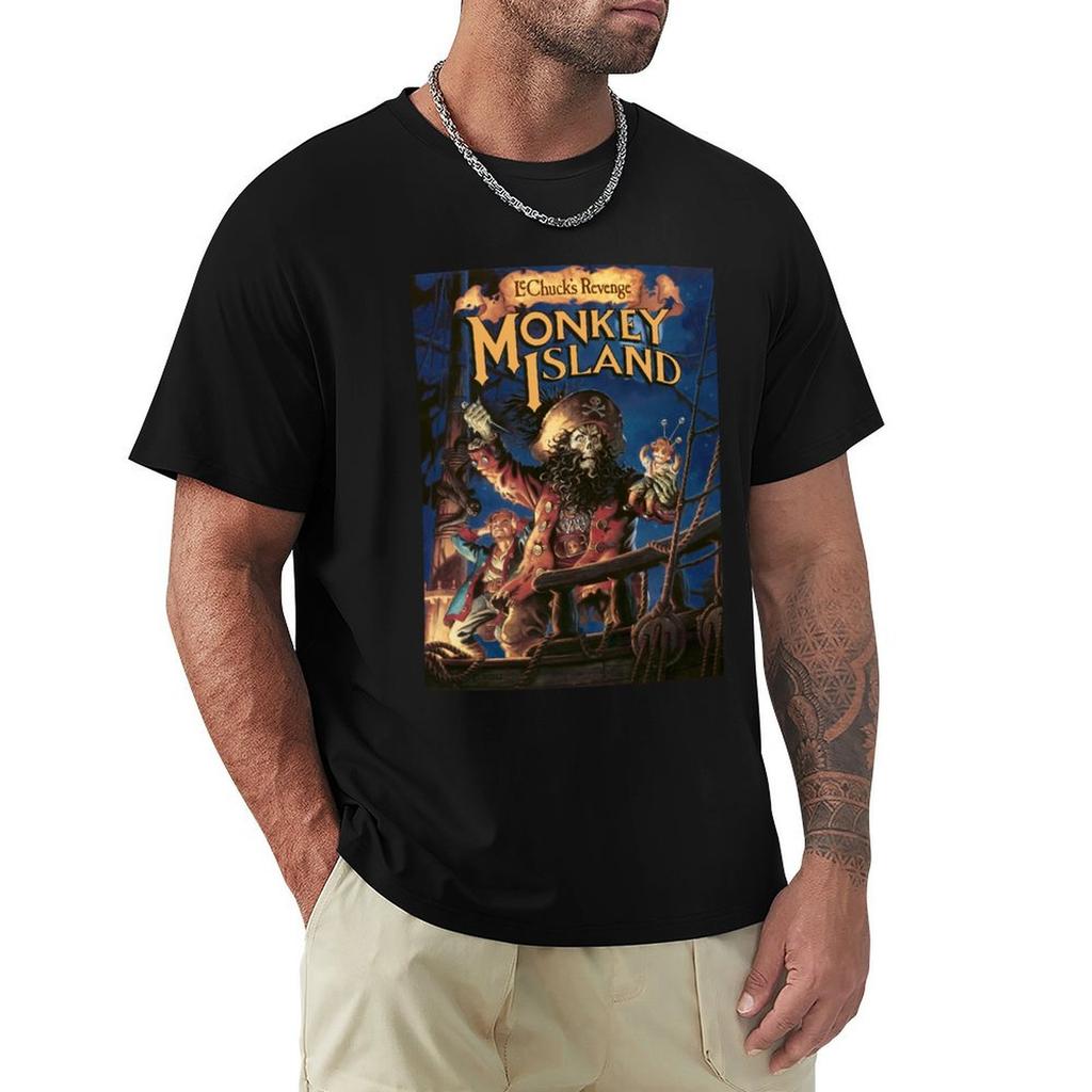 The Secret of Monkey Island 2 T-Shirt Jungen Weiß Sommerkleidung Große Größen T-Shirts für Herren Packung