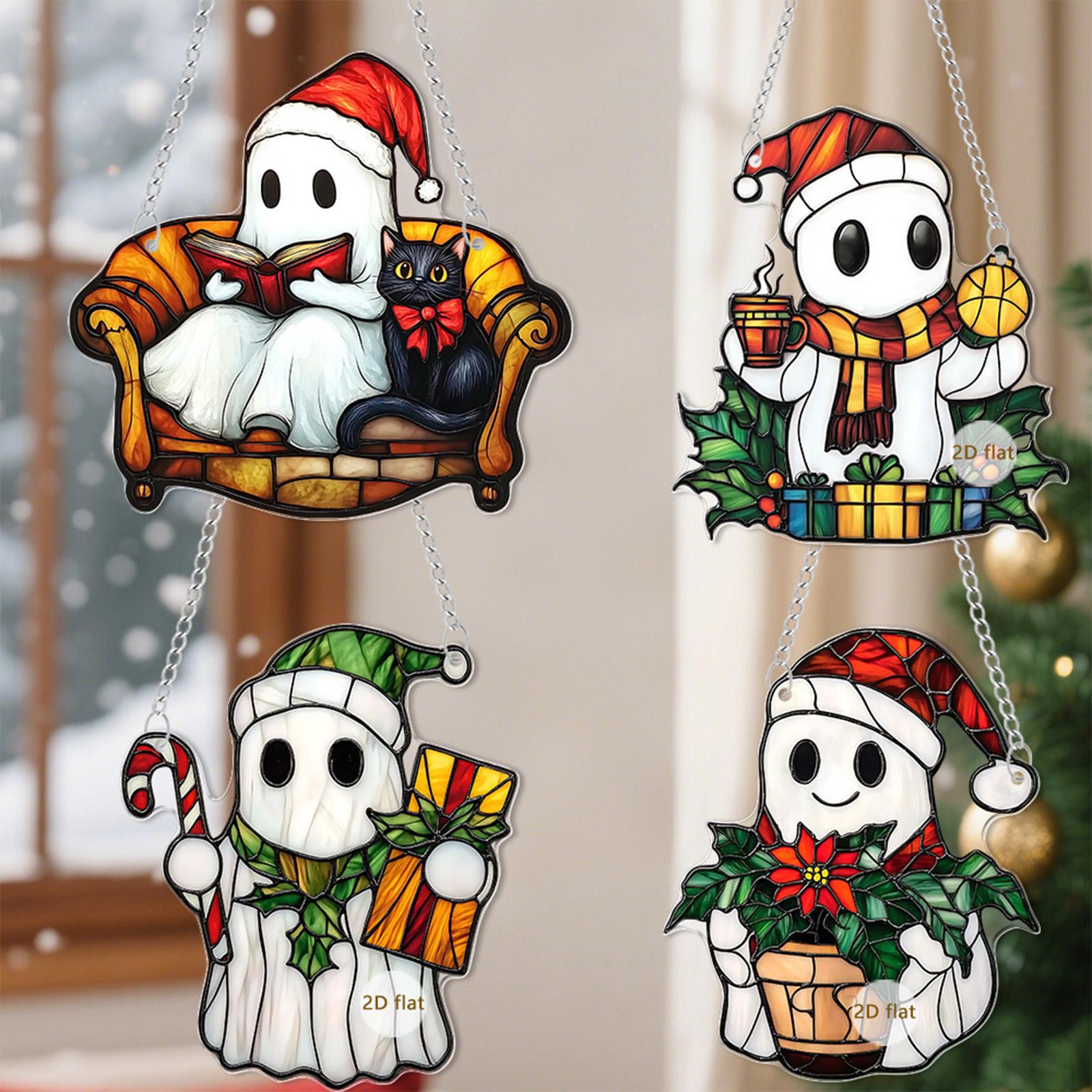 

Christmas Pendants, 4 Sets Of Funny Christmas Hat Pendants, Gift Decoration Pendants, Door, Window And Fireplace Pendants One Size белый