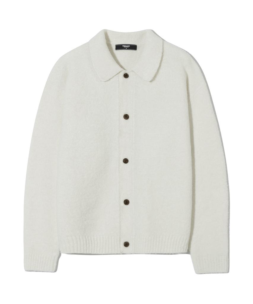 Trillion Wool Boucle Collar Cardigan Knit (Ivory)