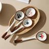 Japanese Ceramic Long Handle Small Soup Spoon Dessert Snack Ice Cream Spoons Household Coffee Scoop Tableware Kitchen Supplies