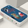 Cute Santa Claus Pattern TPU Soft Silicone Case For iPhone 17 Pro Max 16E 16 15 14 13 Pro Max 12 Pro 11 Shockproof With Lanyard Phone Cover Fundas