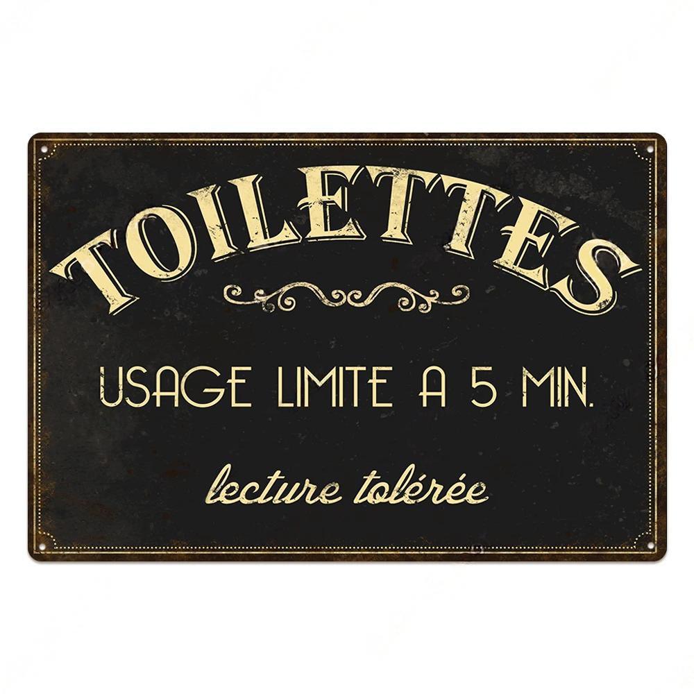 Toilet Sign Vintage Funny Metal Posters Tin Sign WC Lavatory Toilettes Wall Art Bathroom Restroom