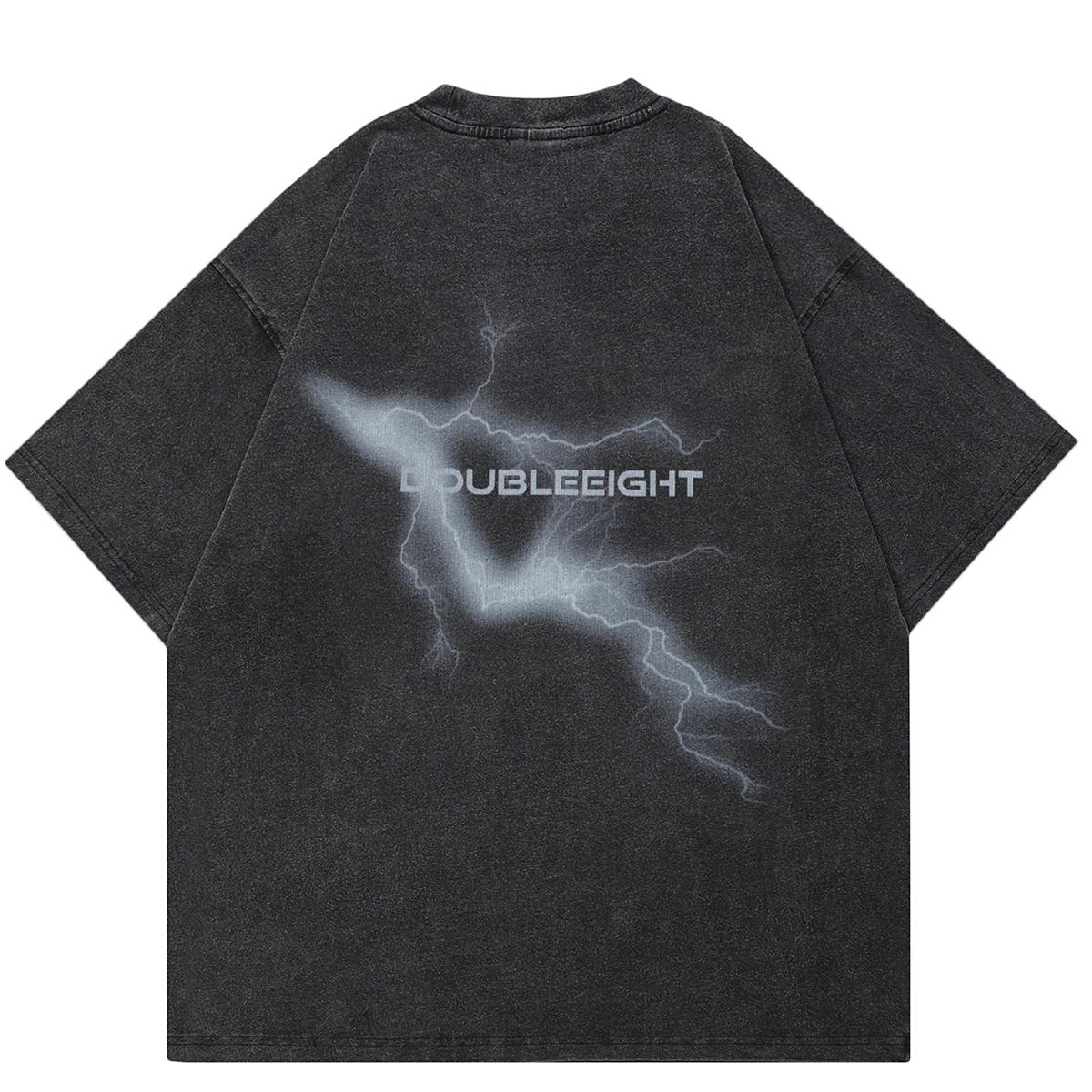 2024 Уличная футболка унисекс с двусторонней молнией и графическим рисунком — фото 3