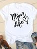 ZX TEE Sweet Love Mother Mama Mom Streetwear Fashion Girls T-Shirts Harajuku Clothes Short Sleeve Summer Tees Casual Female O-Neck Tops
