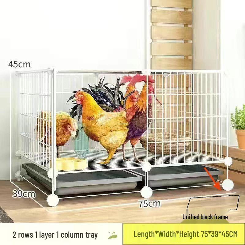 Large Iron Chicken Coop & Rabbit Cage for 20 Birds, 3-Layer, Indoor/Outdoor with Automatic Waste Cleaning