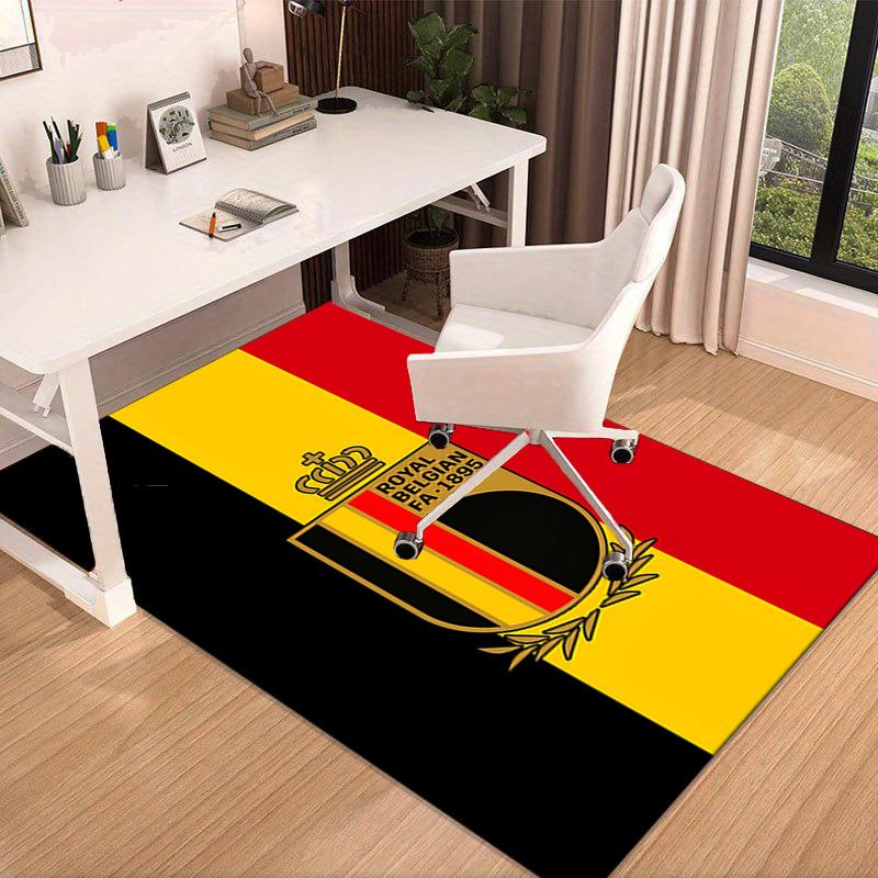 Belgium Football Crest Emblem Area Rug Office rug, Chair Rug, Decor Carpet Livingroom bedroom Mat, Large Size Fan gifts Christmas gifts
