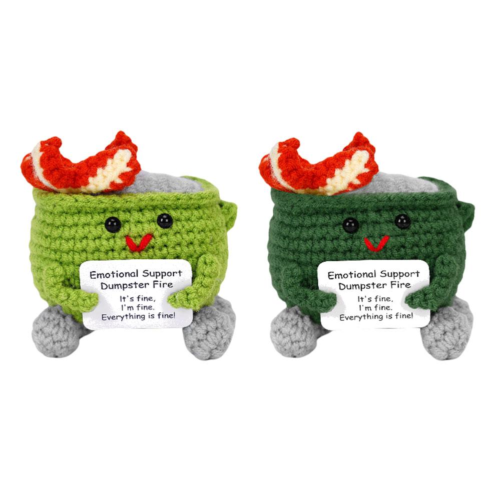 Crochet Dumpster Fire Cute Emotional Support Dumpster Fire Positive Crochet Dumpster Fire Office and Home Decoration Gifts