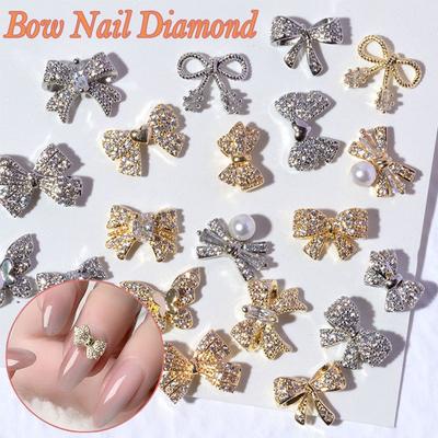Glass Stone Bow Nail Rhinestones Butterfly Nail Jewelry Manicure Tools DIY Nail Art Decorations