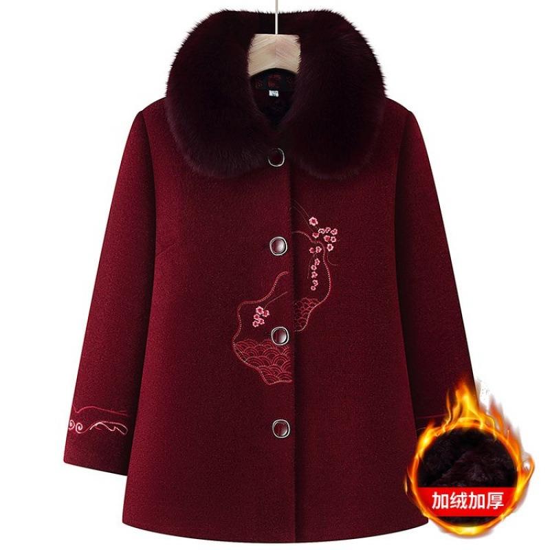 Winter Woolen Coat Mink Coat Thickened Warm Old Lady Clothes