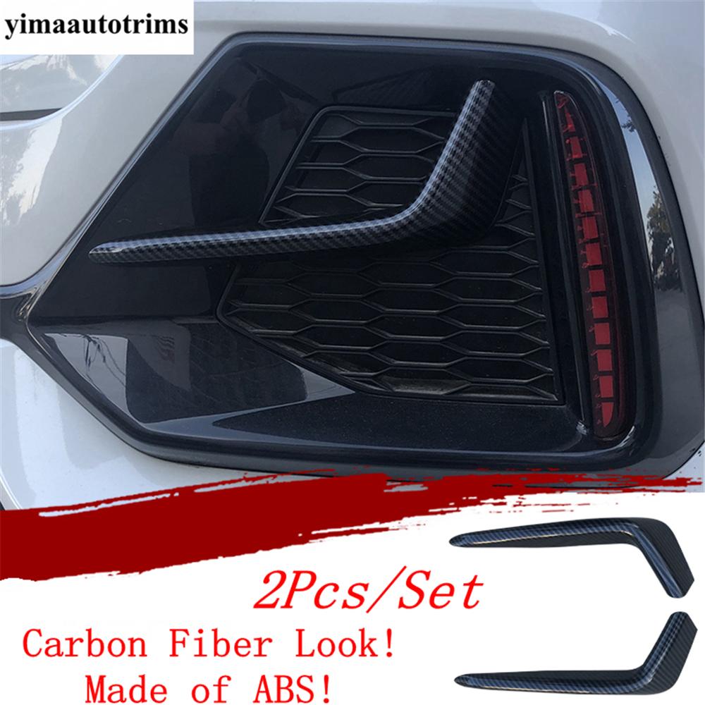 Front Rear Bumper Fog Lights Lamps Eyelid Eyebrow Strip Cover Trim For Honda Civic Hatchback   Carbon Fiber Accessories
