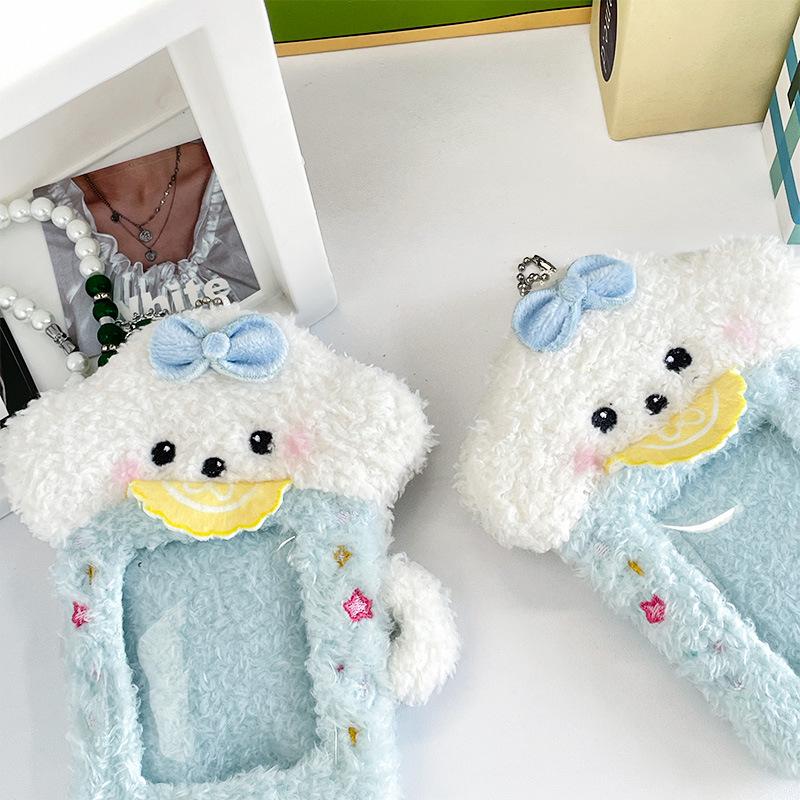 Cartoon Animal Keychain: 3-Inch Transparent Card Holder & Storage Sleeve