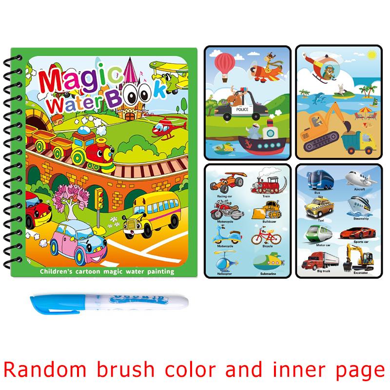 1 Set Sihirli Su Boyama Kitabı Renkli Montessori Tekrar Kullanılabilir Boyama Kitabı Su Fırçası ile Doğum Günü Festivali Grafiti Hediyesi ZYF