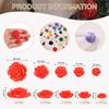60 Pcs Resin Rose Flower Beads 5 Size Flatback Flower Charm Opaque Carve No Hole for DIY Jewelry Making Nails (Small Size)