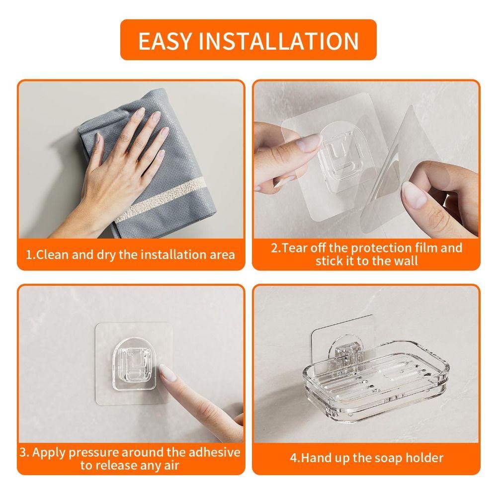 Wall Mounted Soap Dish Self Draining Soap Saver NEW Bathroom Organizer  Bathroom Supplies