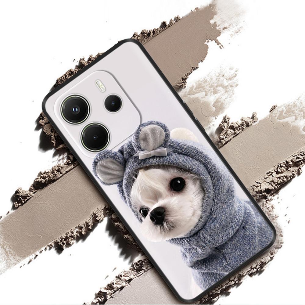 For Xiaomi Redmi Note 14 4G Case Luxury Painted Cover Black Silicone Phone Case For Redmi Note 14 Fundas note14 4G Soft Bumper