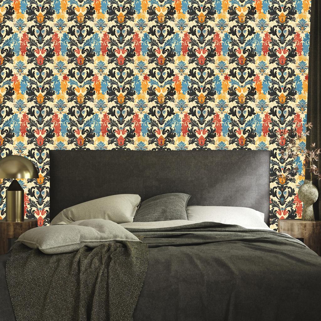Baroque Damask Wallpaper Brown and Beige for Living Room and Bedroom 50x1000