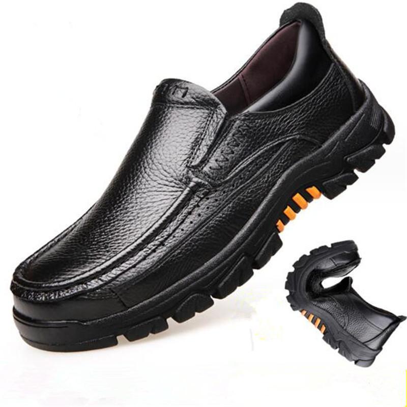 Genuine Leather Shoes Men Loafers Soft Cow Leather Men Business Casual Shoes New Male Footwear Black Brown Slip-on Shoes