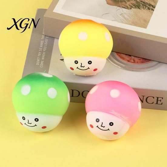 Anti-stress Hand Toy Squeeze Mushroom Shape Slow Rebound Decompression Cartoon Bright Color Stress Relief Ball Desktop Ornament Sensory Fidget