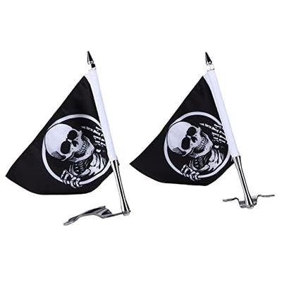 Flagpole, Flag Pole, Motorcycle Flagpole 25cm 304 Stainless Steel Left & Right Trunk Lid