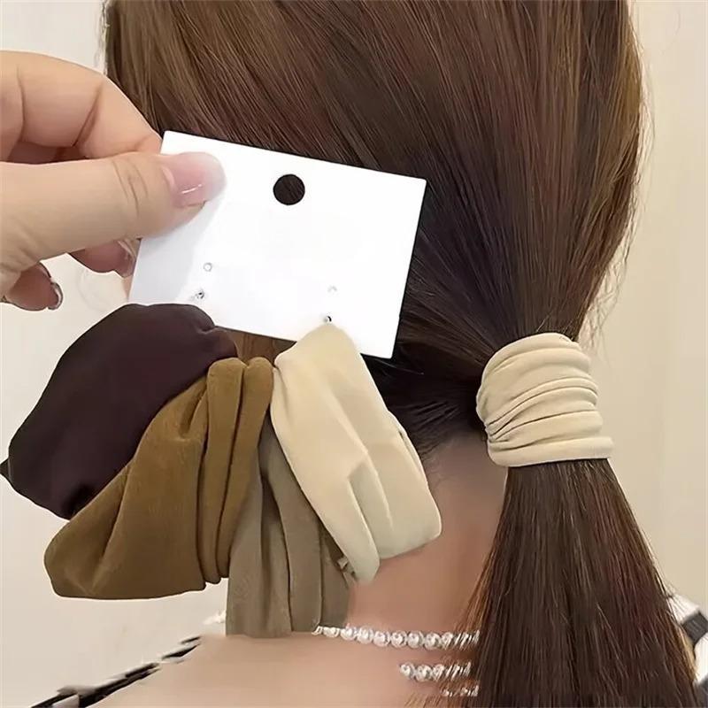 

4pcs Solid Widen Thicken Hair Band Ropes Women Ponytail Holder Hair Tie Scrunchies Rubber Bands Korea Fashion Hair Accessories