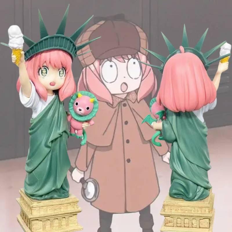 Anya Spy Family Statue Of Liberty Anime Figure Cute Cosplay Model Xmas Gift