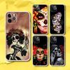 Mexican Catrina Skull Girls Transparent Phone Case For iPhone 17,13,15,12,11,14,16 Pro Max Mini 7,8 Plus SE4,17E Air Fundas