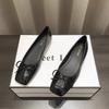 Bowtie Flat Shoes Women Ballerinas Square Toe Slip On Ballet Flats Lazy Loafers Moccasins Ladies Casual Comfort Shoes