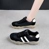 Sports style double striped lace-up running shoes autumn new leather student versatile sports shoes